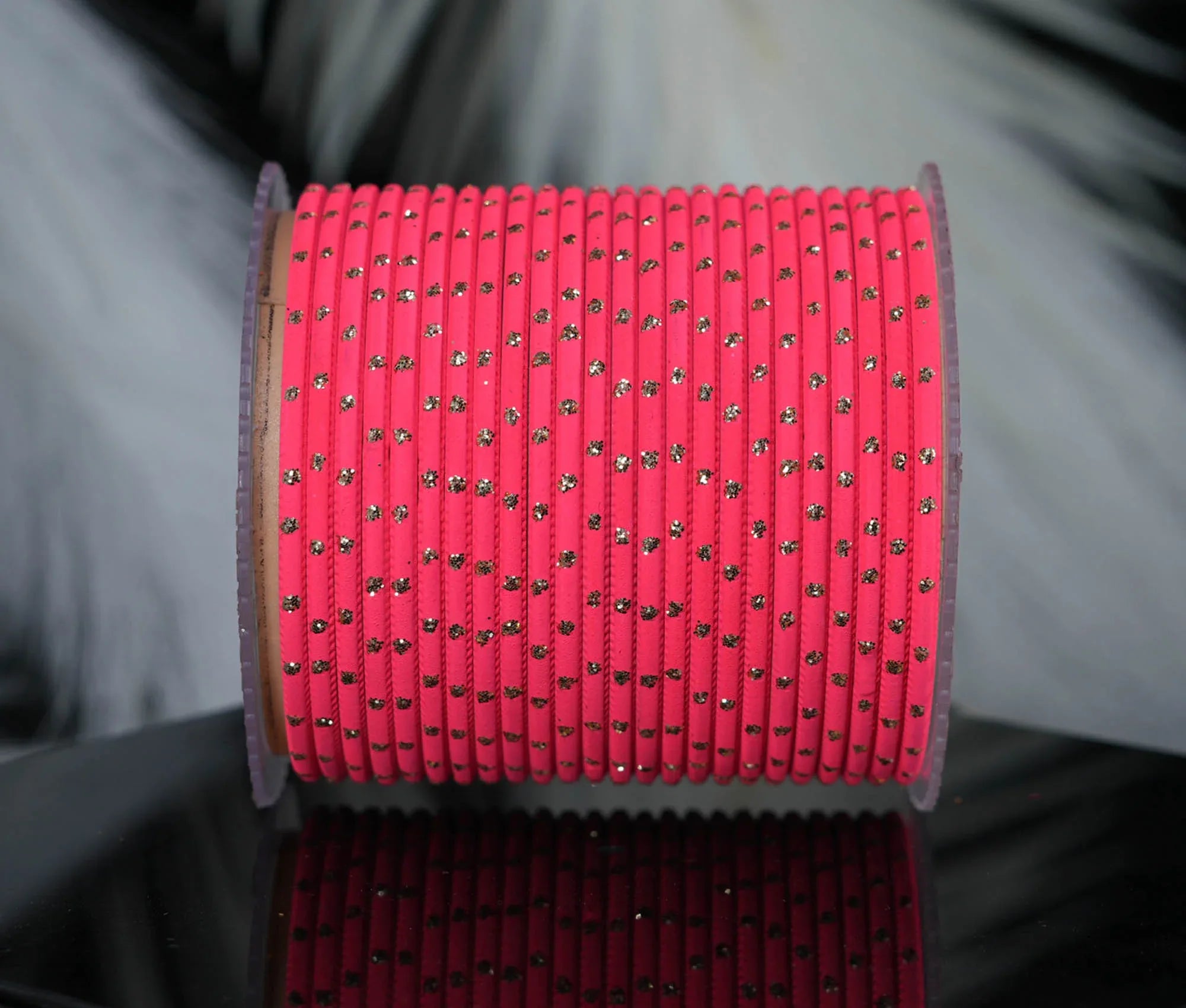 Rose Dot Design Matte Finish Metal Bangle for Women & Girls (Pack of 24) - The Golden Cascade